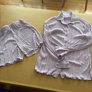 Amazon Purple Ribbed Pajama Set Intimates & Sleepwear